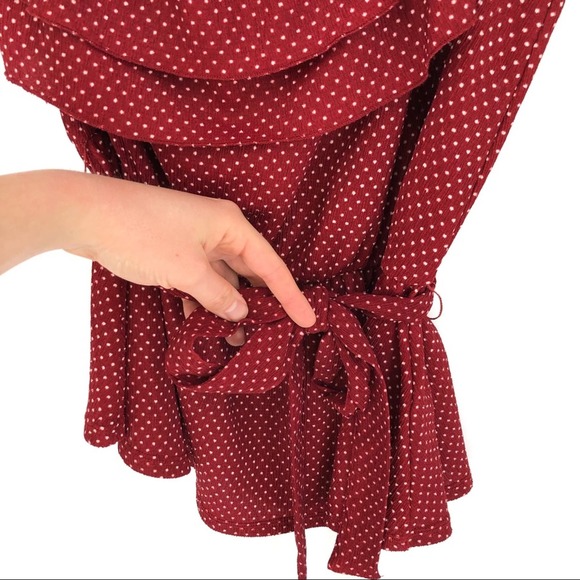 Anthropologie MAEVE Rita Ruffled One Shoulder Top Wine Bordeaux size Large - Picture 3 of 7